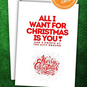 Nott&#39;m Forest Christmas Card (design #20) | Forest Card | Nottingham Gift | Xmas Gift