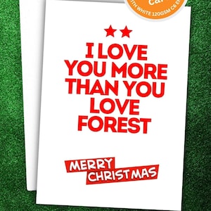 Nott&#39;m Forest Christmas Card (design #19) | Forest Card | Nottingham Gift | Xmas Gift