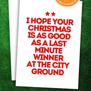 Nott&#39;m Forest Christmas Card (design #15) | Forest Card | Nottingham Gift | Xmas Gift
