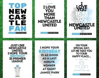 Newcastle United Birthday Card, Football Fan Gift