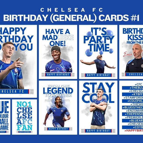 Chelsea FC | BIRTHDAY (General) #1 Cards | A6 | Choose From 9 Unique & Exclusive Designs