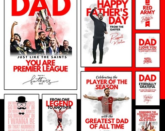 Southampton FC Father's Day Greeting Cards | A6 cards | Choose From 9 Unique & Exclusive Designs
