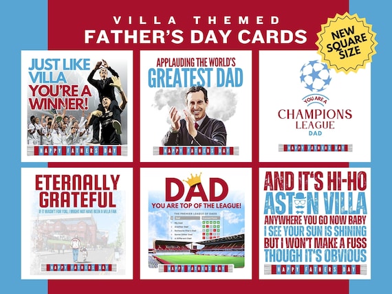 Villa Themed Father's Day Cards | 8 Unique & Exclusive Designs | 148mm (6") square