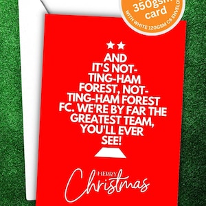 Nott&#39;m Forest Christmas Card (design #13) | Forest Card | Nottingham Gift | Xmas Gift