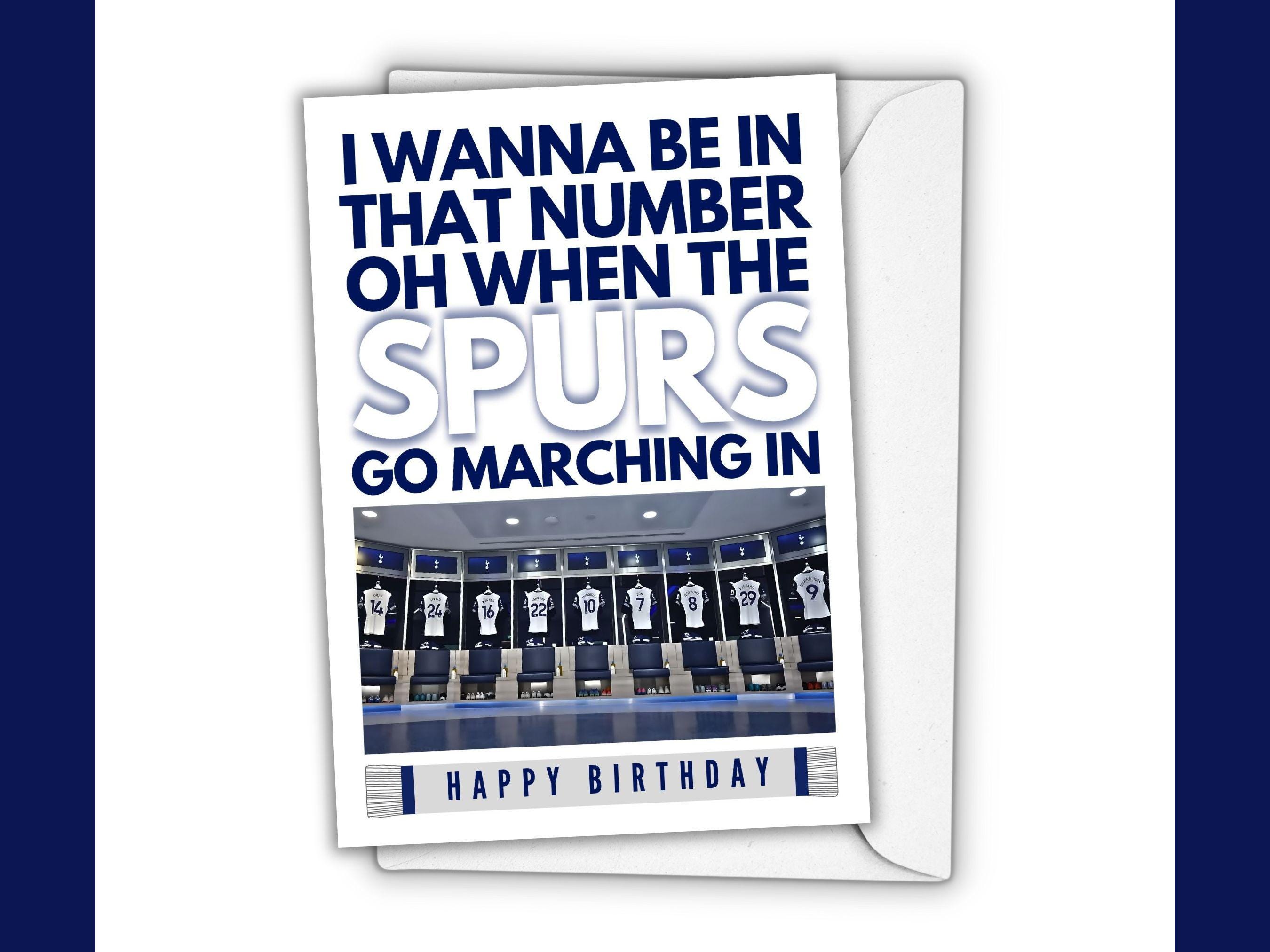 Tarjeta Regalo Futbolera WHITE COTTON CARDS - Tarjeta De Cumpleaños Del Tottenham Hotspur FC | Diseño En Algodón, 16x16 Cm Tarjeta De Felicitación Con Diseño De Club De Fútbol