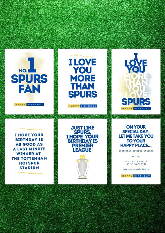 Tottenham Hotspur FC Football Club No.1 Fan Football Shirt Birthday Card