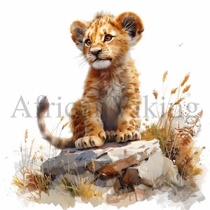 Uroczy lew clipart | 10 wysokiej jakości JPG | Pobieranie cyfrowe | Sztuka przedszkolna | Tworzenie kartek | Safari Clipart | Cyfrowe rzemiosło papierowe | Clipart