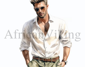 Mens Fashion Clipart | 10 High Quality JPGs | Digital Download | Man Clipart | Business Man Clipart | Male Clipart, Fashion Clipart, Clipart