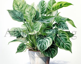 Houseplant Clipart | 10 High Quality JPGs | Digital download | Potted Plant Clipart | Landscape Clipart | Greenery Clipart | Plant Clip Art