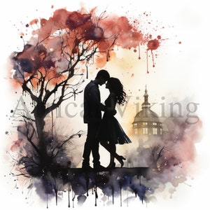 Loving Couple Clipart | 10 High Quality JPGs | Digital download | Digital Paper Craft | Valentine&#39;s Day Clipart | Card Making | Nursery Art
