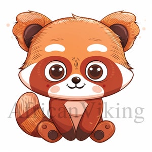 Bebê Panda Vermelho Clipart | 10 JPGs de alta qualidade | Download digital | Clipart de animal fofo | Artesanato de papel digital | Arte do berçário | Criação de cartões