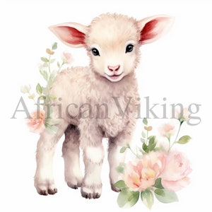 Lamb clipart | 10 High Quality JPGs | Digital Download | Card Making | Mixed Media | Scrapbooking | Digital Paper Craft | Clipart, Cute lamb