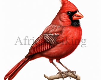 Red Cardinal Clipart | 10 High Quality JPGs | Digital Download | Nursery Art | Card Making | Cute Bird Clipart | Digital Paper Craft