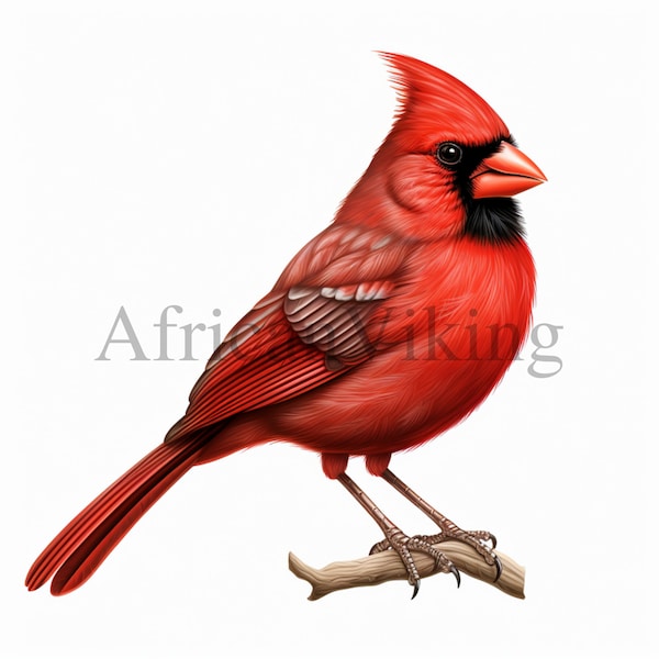 Red Cardinal Clipart | 10 High Quality JPGs | Digital Download | Nursery Art | Card Making | Cute Bird Clipart | Digital Paper Craft