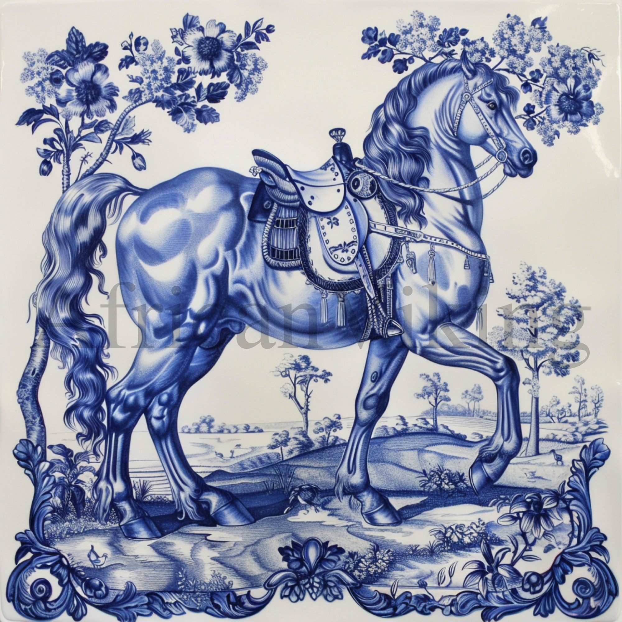 Blue Delft Horse Clipart | 10 High Quality Jpgs | Digital Download ...
