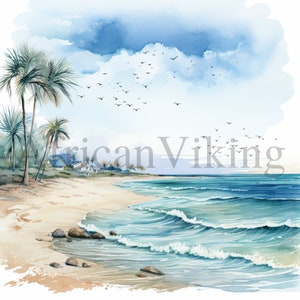 Coastal Beach Ocean Clipart | 10 High Quality JPGs | Digital download | Junk Journals | Scrapbooking | Clipart | Card Making, Commercial Use