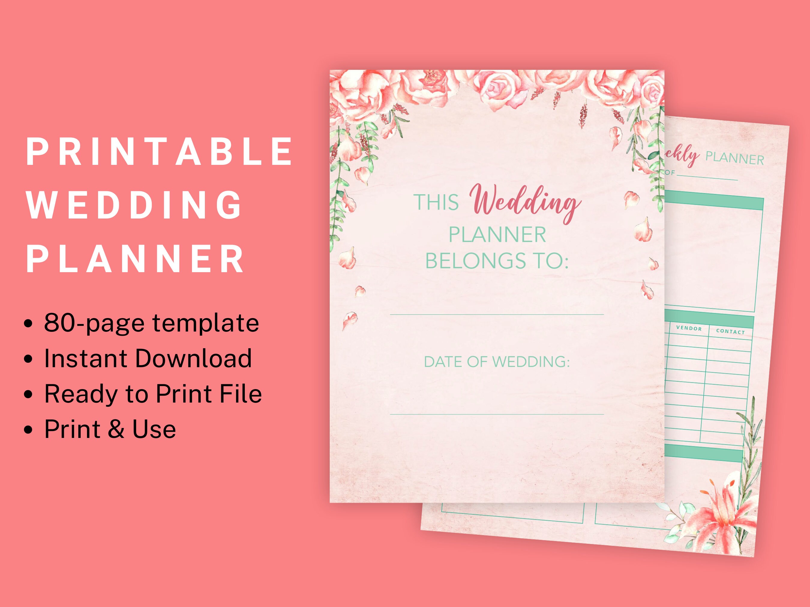 Printable Wedding Binder Printable Wedding Planner Pages Wedding Plan ...