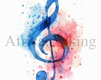Music Notes Clipart | 10 High Quality JPGs | Digital Download | Journaling | Card Making | Scrapbooking | Vibrant Watercolor | Printable