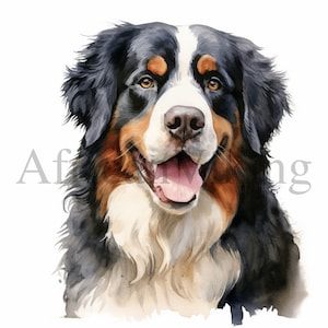 Bernese Clipart | 10 High Quality JPGs | Digital Download | Card Making | Nursery Art | Cute Animal Clipart | Paper Craft | Scrapbooking