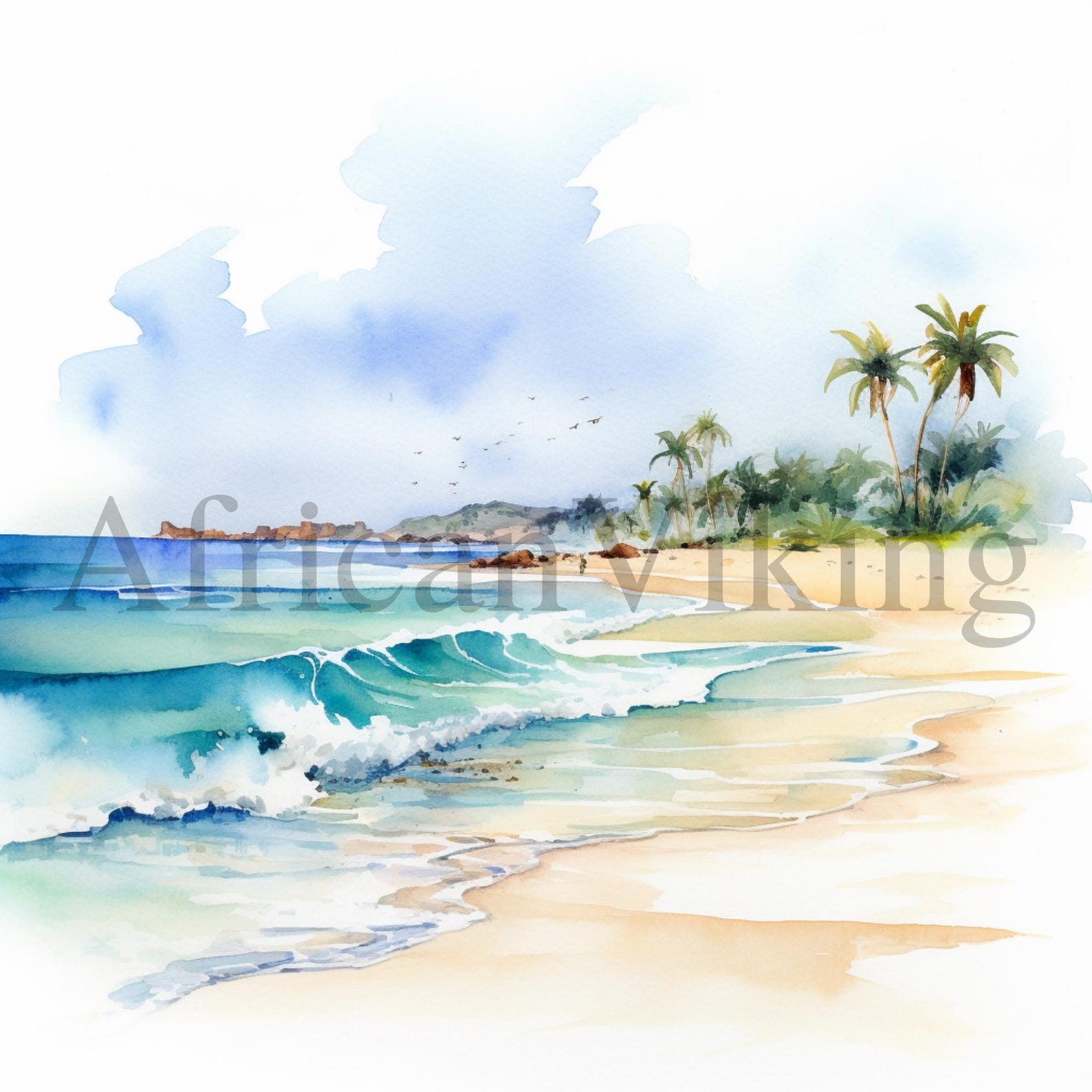 Beach Scene Graphics Beach Scenes Clipart | 10 High Quality Jpgs | Instant Digital Download ...