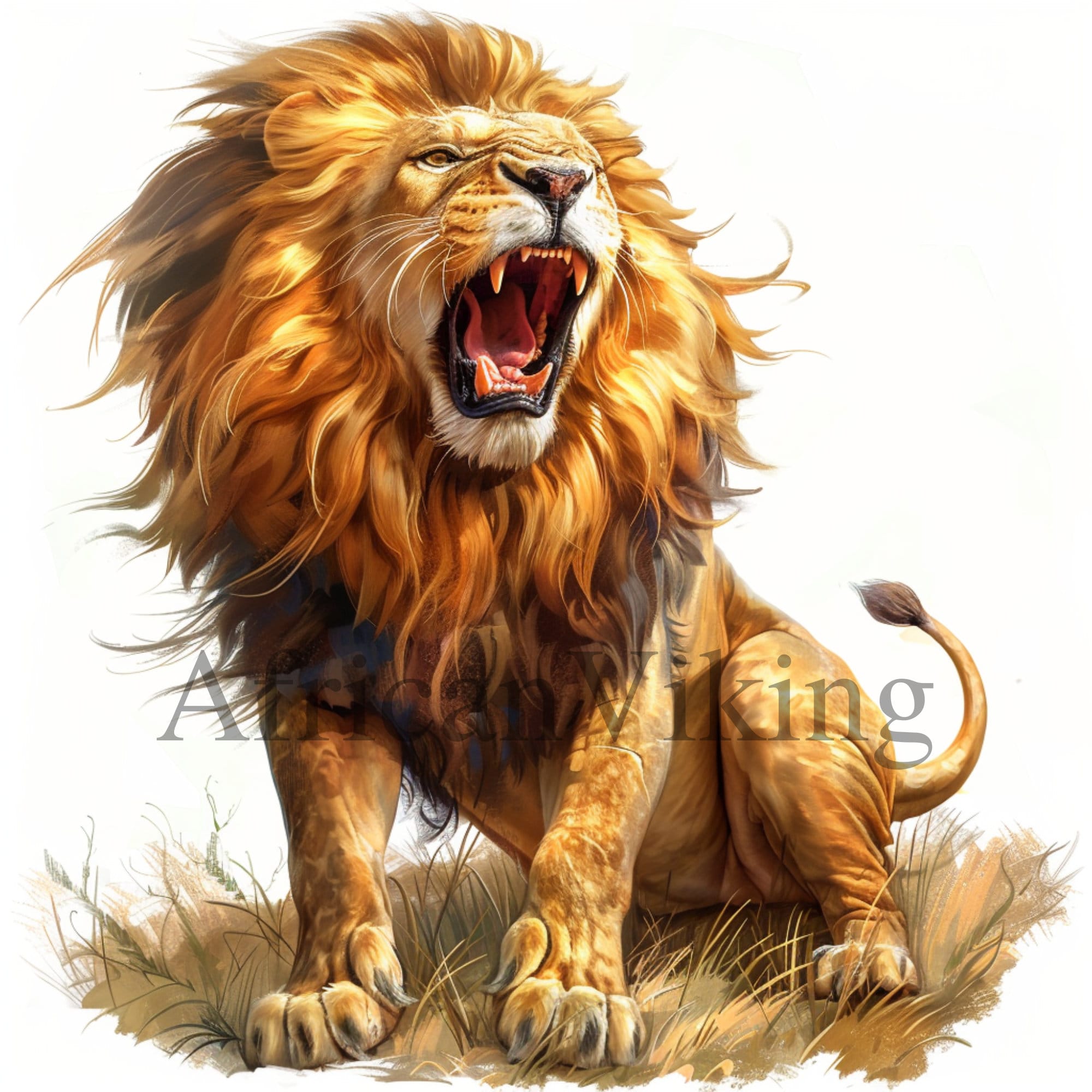 Roaring Lion Clipart 13 High Quality Jpgs Instant Digital Download Card ...