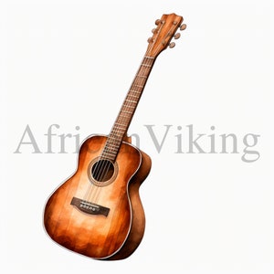 Akoestische gitaar clipart | 10 JPG's van hoge kwaliteit | Directe digitale download | Gitaarclipart | Digitaal papiermodel | Kaarten maken | Kwekerijkunst