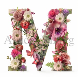Letra M Clipart / 10 JPG de alta calidad / Descarga digital / Fabricación de tarjetas / Impresión del alfabeto / Artesanía de papel digital / Scrapbooking / Arte infantil