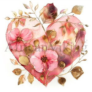 Pink Gold Hearts Clipart | 10 High Quality Jpgs | Digital Download ...