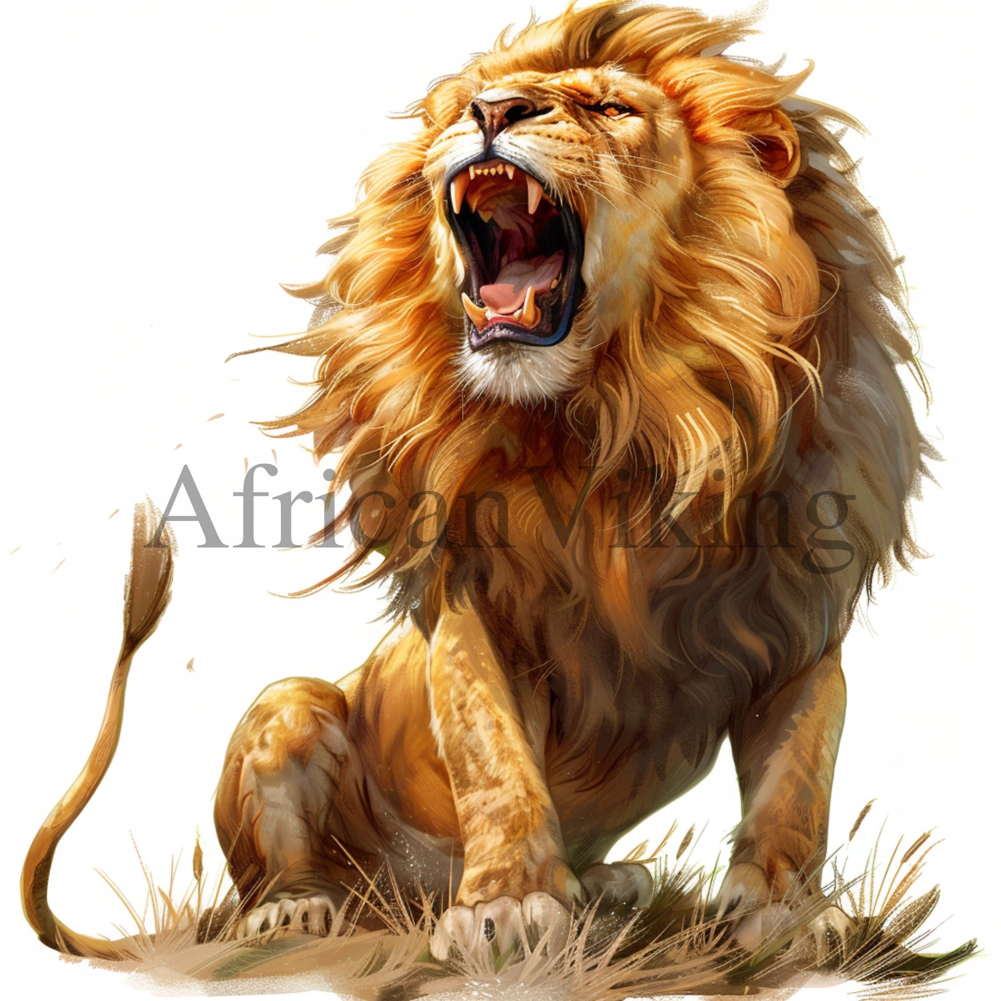 Roaring Lion Clipart 13 High Quality Jpgs Instant Digital Download Card ...