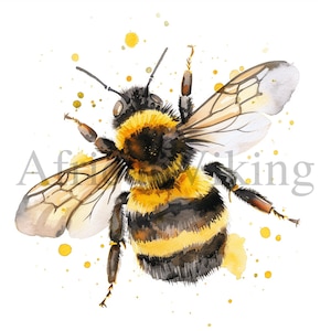 Buzzing Bees Clipart | 10 High Quality JPGs | Digital Download | Mixed Media | Card Making | Bee Clipart | Digital Paper Craft | Clip Art