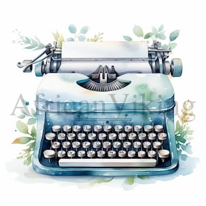 Old Fashioned Typewriter Clipart | 10 High Quality JPGs | Digital Download | Old Fashioned | Vintage Typewriter | Old Typewriter, Typewriter