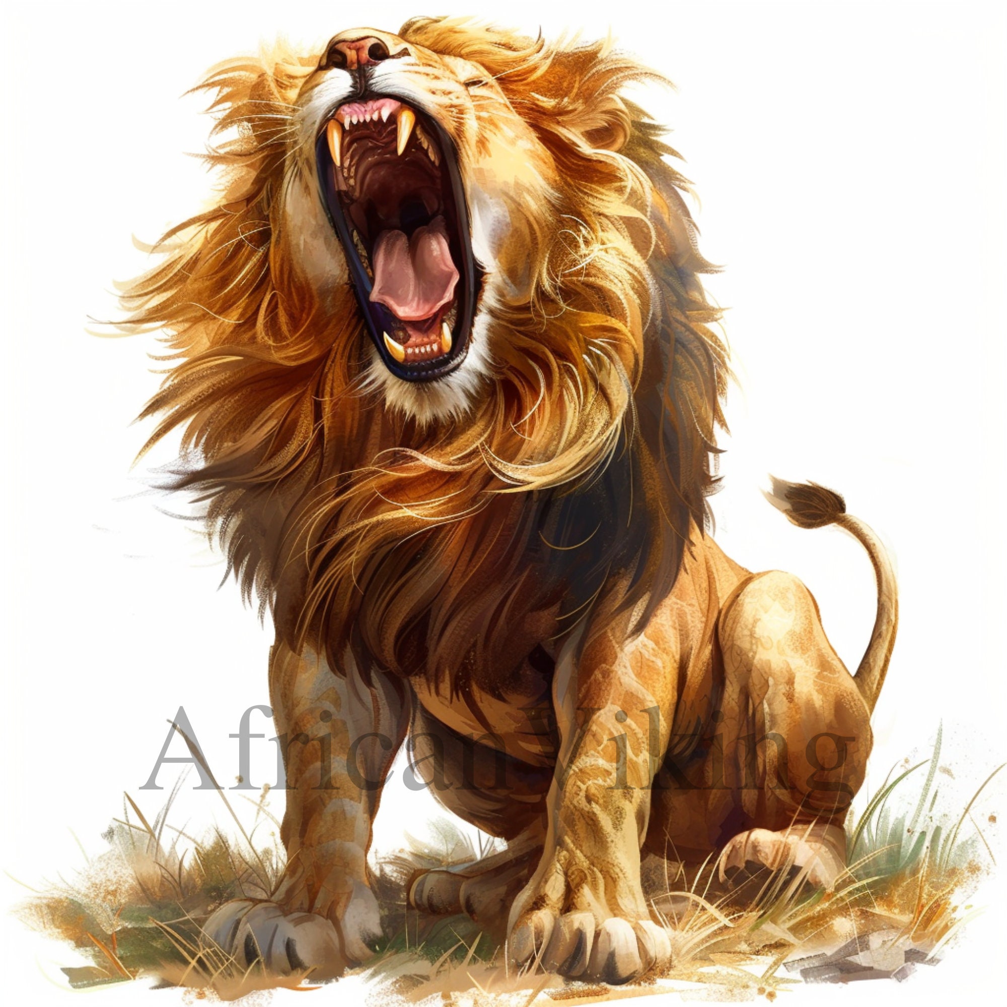 Roaring Lion Clipart 13 High Quality Jpgs Instant Digital Download Card ...