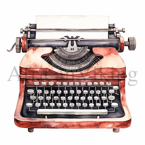 Old Fashioned Typewriter Clipart | 10 High Quality JPGs | Digital Download | Old Typewriter | Typewriter | Old Fashioned, Vintage Typewriter