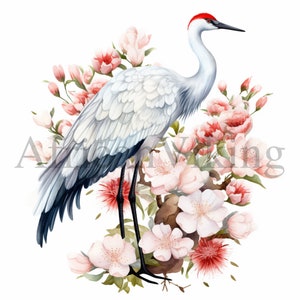 Japanese Crane Clipart | 10 High Quality JPGs | Digital Download | Card Making | Crane Clipart | Digital Paper Craft | Scrapbook images
