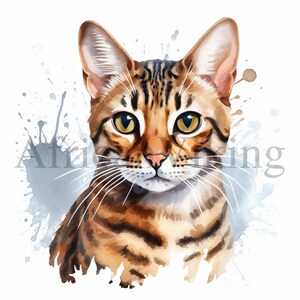 Cat Clipart | 10 High Quality JPGs | Digital Download | Card Making | Digital Paper Craft | Cute Animal Clipart | Mixed Media | Nursery Art