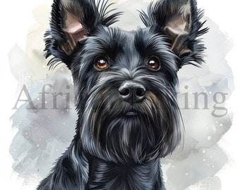 Scottish Terrier Clipart | 10 High Quality JPGs | Instant Digital Download | Nursery Art | Card Making | Cute Animal Clipart | Paper Craft