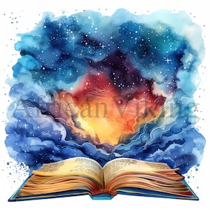 Dream Books Clipart | 10 wysokiej jakości plików JPG | Natychmiastowe pobieranie cyfrowe | Clip Art | Fantasy Books Clipart | Tworzenie kartek | Cyfrowe rzemiosło papierowe