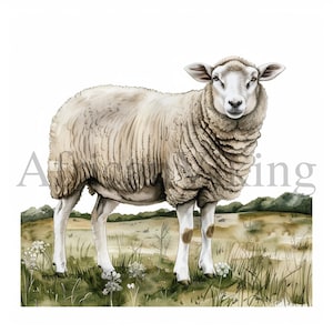 Sheep Clipart | 10 High Quality JPGs | Instant Digital Download | Nursery Art | Card Making | Farmyard Animal Clipart | Digital Paper Craft