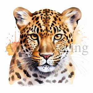 Leopard Clipar | 10 High Quality JPGs | Instant Digital Download | Card Making | Cute Animal Clipart | Digital Paper Craft | Nursery Art