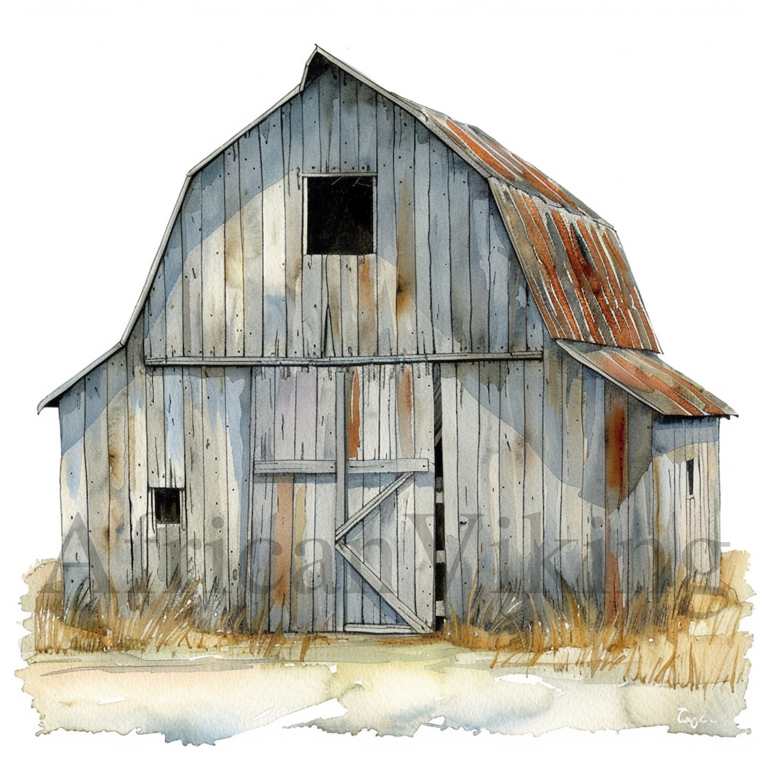 Old Barn Clipart | 10 High Quality Jpgs | Digital Download | Old Barn ...