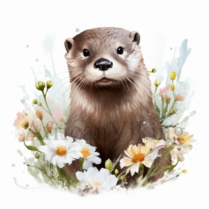 Clipart loutre | 10 fichiers JPG de haute qualité | Téléchargement numérique | Imprimé loutre | Créations numériques en papier | | Art pour chambre d'enfant | Fabrication de cartes | Clipart