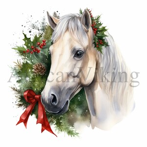 Christmas Horses Clipart | 10 High Quality Jpgs | Digital Download ...