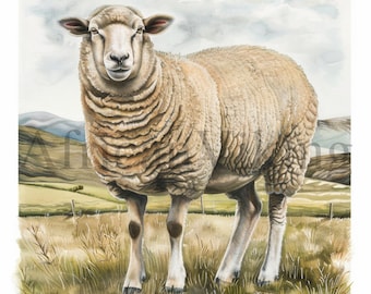 Sheep Clipart: Farm Animal JPGs for Nursery Art (Digital Download)