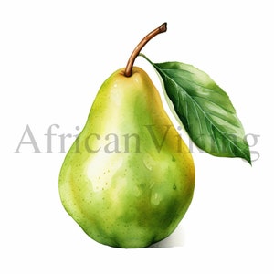 Clipart pera / 10 JPG di alta qualità / download digitale / Arte della scuola materna / ClipArt / Creazione di cartoline / Mestiere di carta digitale / Pittura ad acquerello
