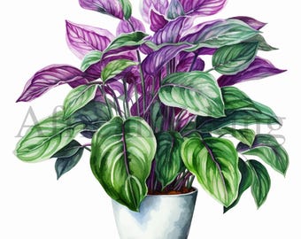 Houseplant Clipart | 10 High Quality JPGs | Digital download | Greenery Clipart | Plant Clip Art | Potted Plant Clipart | Landscape Clipart