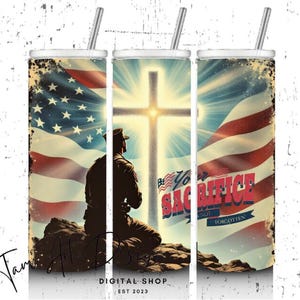 Memorial Day - "Your Sacrifice Is Not Forgotten" 20oz Tumbler Wrap - patriottisch sublimatieontwerp