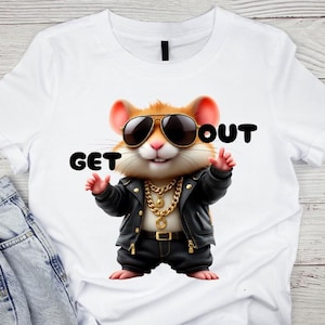 Cool Gangster Hamster Digital Design – Perfect for T-Shirts, Decals, and More. - PNG