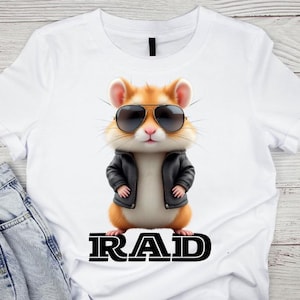 Cool Hipster Hamster Digital Design – Perfect for Shirts, Tote Bags & More - PNG
