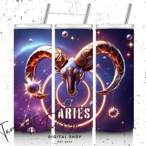 Ram Zodiac 20oz beker sublimatie wrap | Digitaal ontwerp downloaden: png