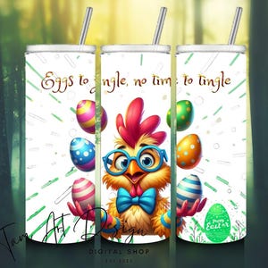 Ostern Huhn Tumbler Sublimation PNG | 20 Unzen Skinny Tumbler Wrap | Lustiges Osterzitat | Frühling Digitaler Download | Ostereier Design